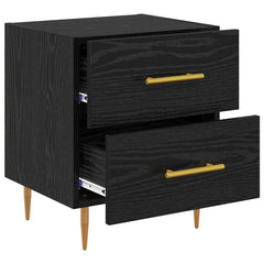 vidaXL Bedside Cabinet Black Oak 40 x 35 x 47.5 cm Engineered Wood 5