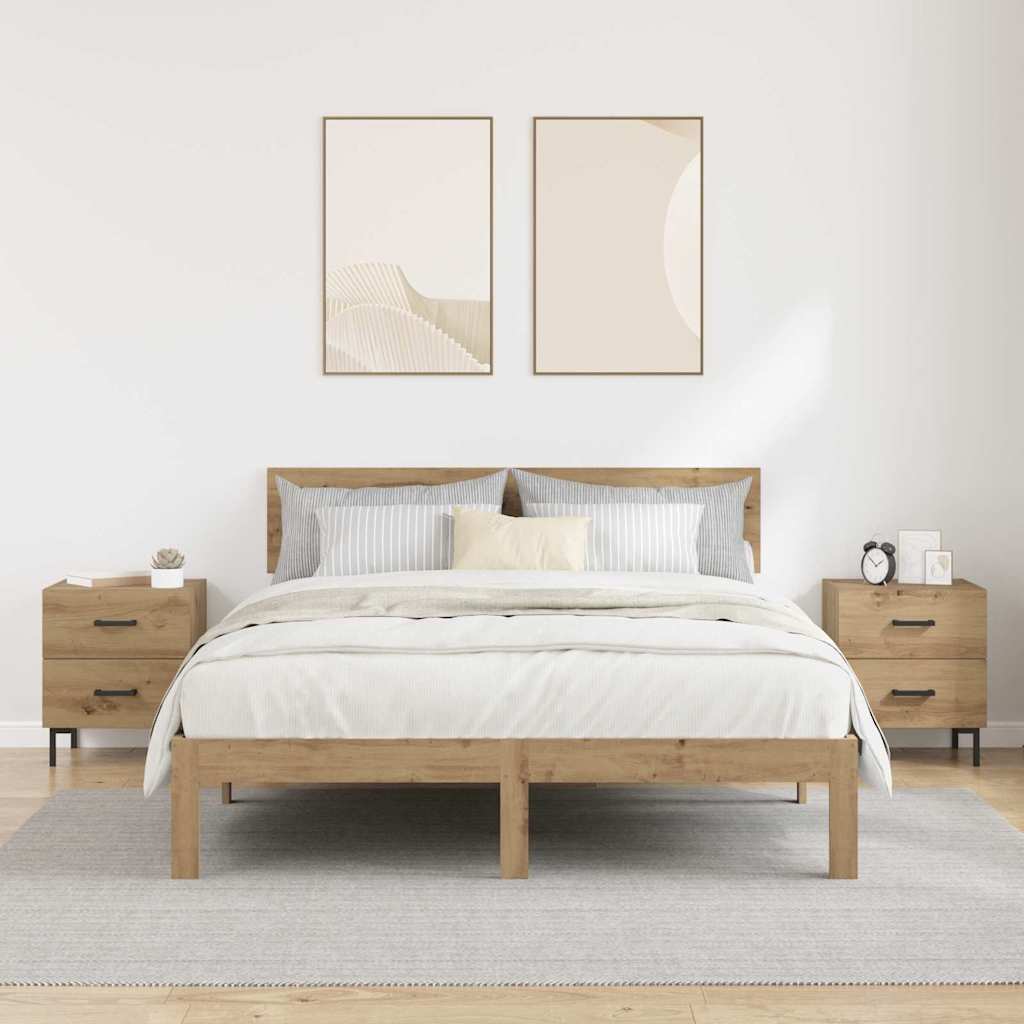vidaXL Bedside Cabinet 2 pcs Artisan Oak 40 x 35 x 47.5 cm 4