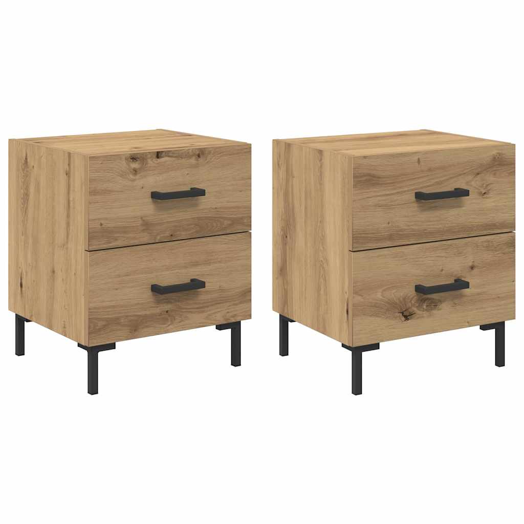 vidaXL Bedside Cabinet 2 pcs Artisan Oak 40 x 35 x 47.5 cm 2