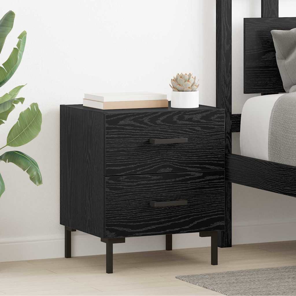 vidaXL Bedside Cabinet 2 pcs Black Oak 40 x 35 x 47.5 cm 1