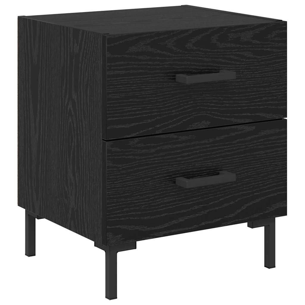 vidaXL Bedside Cabinet 2 pcs Black Oak 40 x 35 x 47.5 cm 6