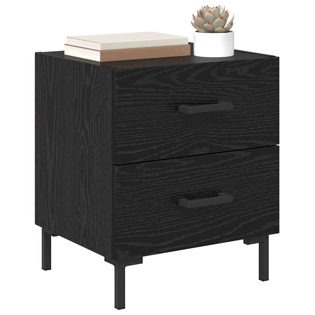 vidaXL Bedside Cabinet 2 pcs Black Oak 40 x 35 x 47.5 cm 3