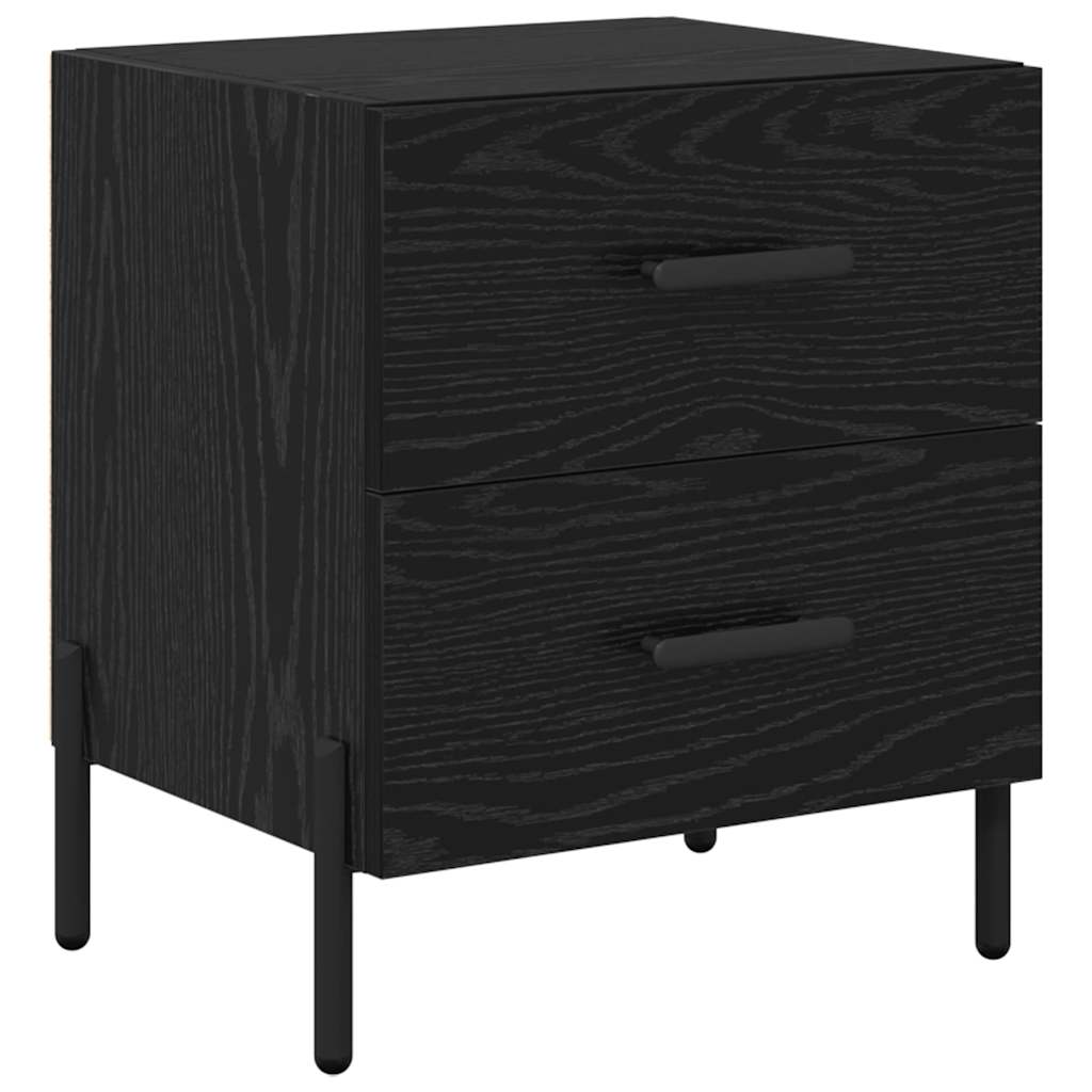 vidaXL Bedside Cabinet 2 pcs Black Oak 40 x 35 x 47.5 cm 6