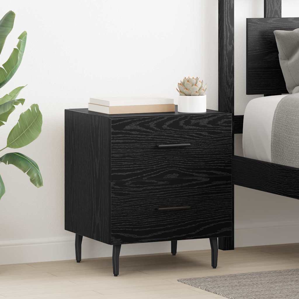vidaXL Bedside Cabinet 2 pcs Black Oak 40 x 35 x 47.5 cm 1