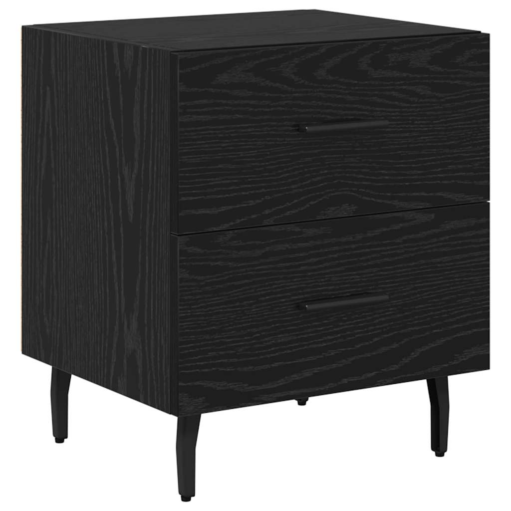 vidaXL Bedside Cabinet 2 pcs Black Oak 40 x 35 x 47.5 cm 5