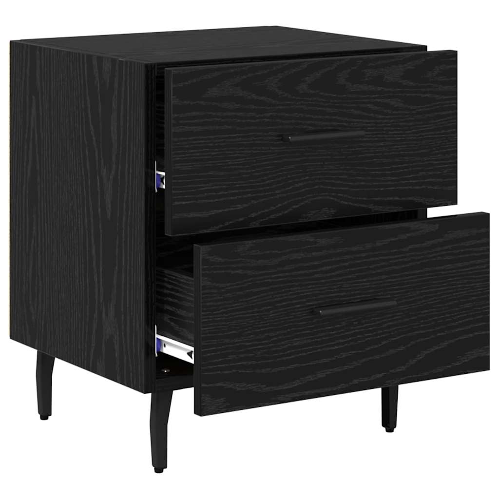 vidaXL Bedside Cabinet 2 pcs Black Oak 40 x 35 x 47.5 cm 6