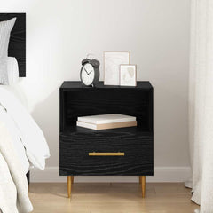 vidaXL Bedside Table Black 40 x 35 x 47.5 cm Engineered Wood 4