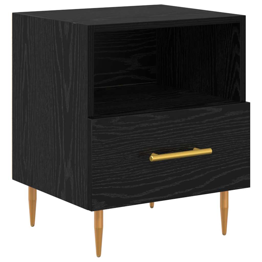 vidaXL Bedside Table Black 40 x 35 x 47.5 cm Engineered Wood 2