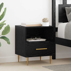 vidaXL Bedside Table 2 pcs Black 40 x 35 x 47.5 cm Engineered Wood 1