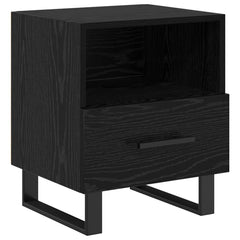 vidaXL Bedside Cabinet Black Oak 40 x 35 x 47.5 cm Engineered Wood 2
