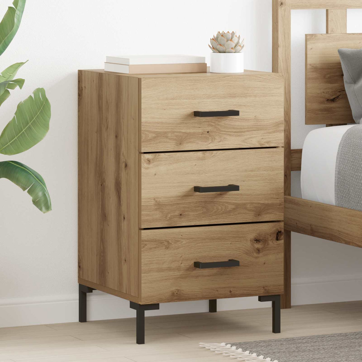 Bedside Cabinet 40x40x66 cm Engineered Wood Artisan oak