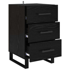 vidaXL Bedside Cabinet Black Oak 40 x 40 x 66 cm Engineered Wood 5