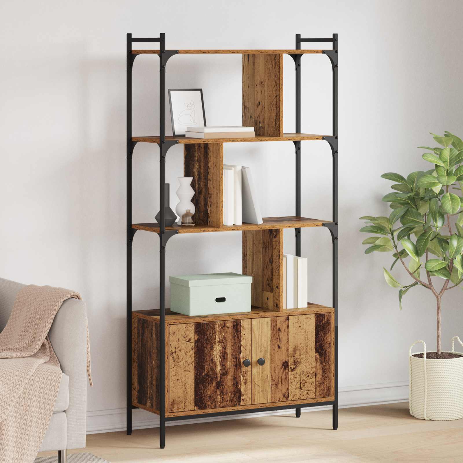 vidaXL Bookcase 6-Tier 76.5 x 30 x 154.5 cm Engineered Wood 1