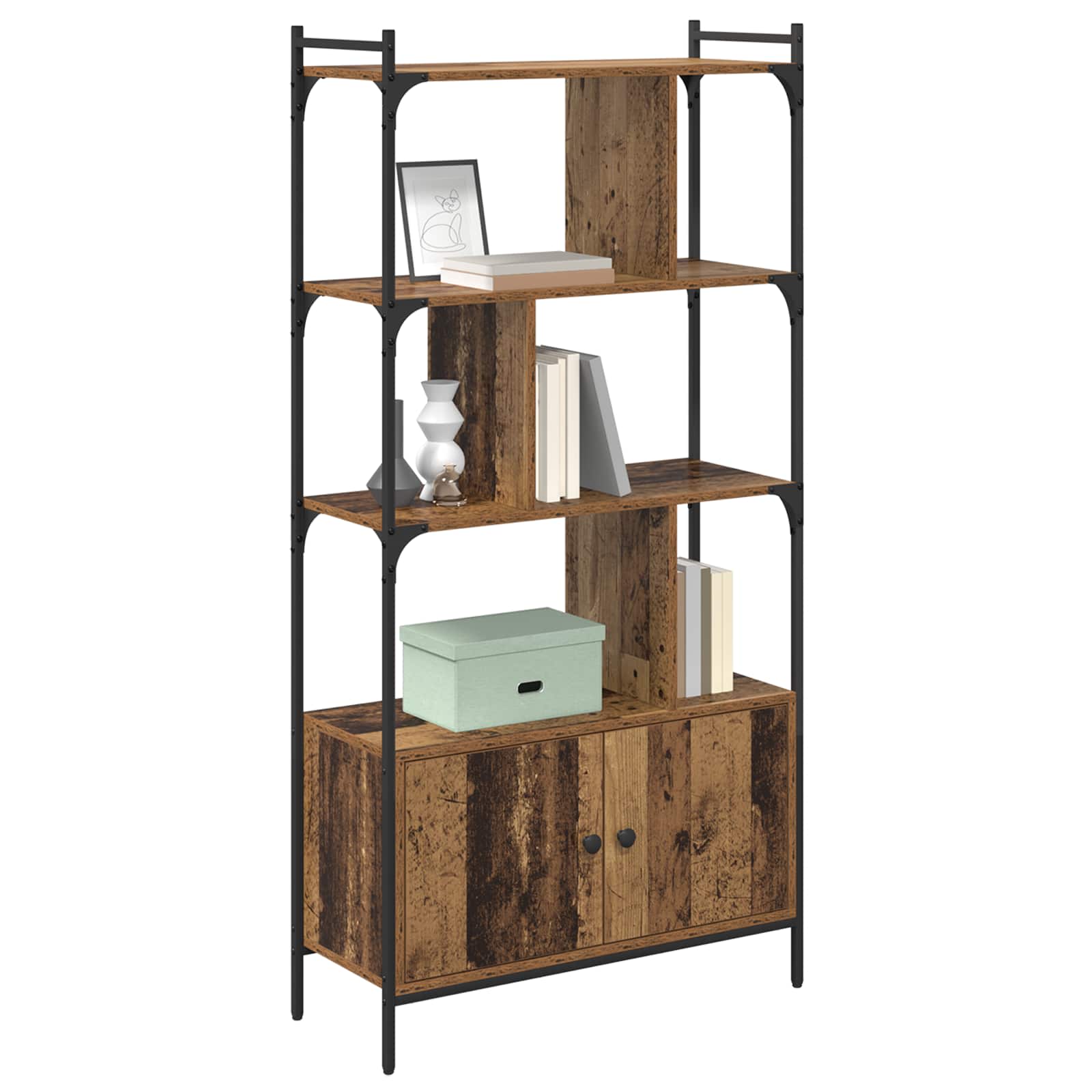 vidaXL Bookcase 6-Tier 76.5 x 30 x 154.5 cm Engineered Wood 3