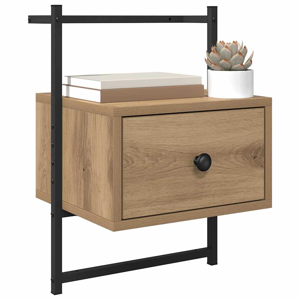 vidaXL Bedside Cabinet 2 pcs Artisan Oak 35 x 30 x 51 cm 3