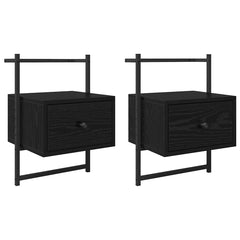 vidaXL Bedside Cabinet 2 pcs Black Oak 35 x 30 x 51 cm Engineered Wood 2