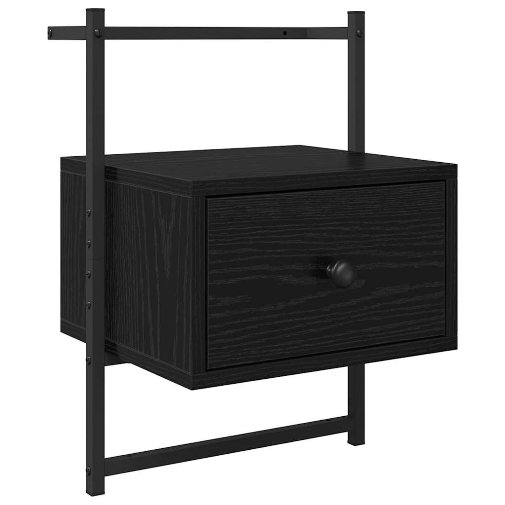 vidaXL Bedside Cabinet 2 pcs Black Oak 35 x 30 x 51 cm Engineered Wood 6