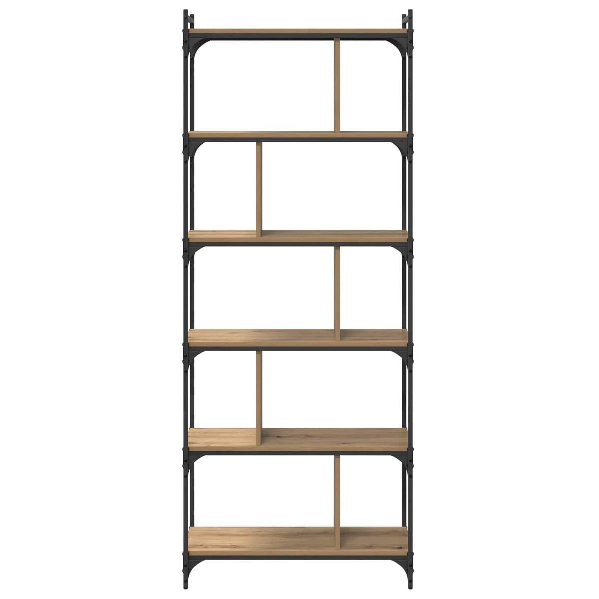 Bookcase 5-Tier 76 x 32 x Engineered Wood Height 192 cm Artisan oak