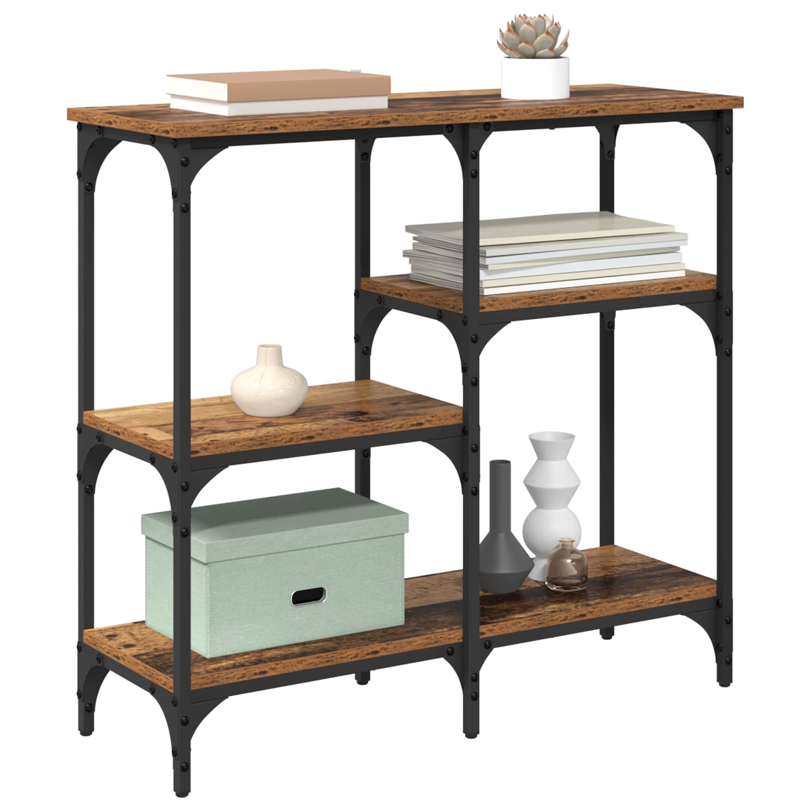vidaXL Console Table Old Wood 80 x 29 x 75 cm Engineered Wood 3