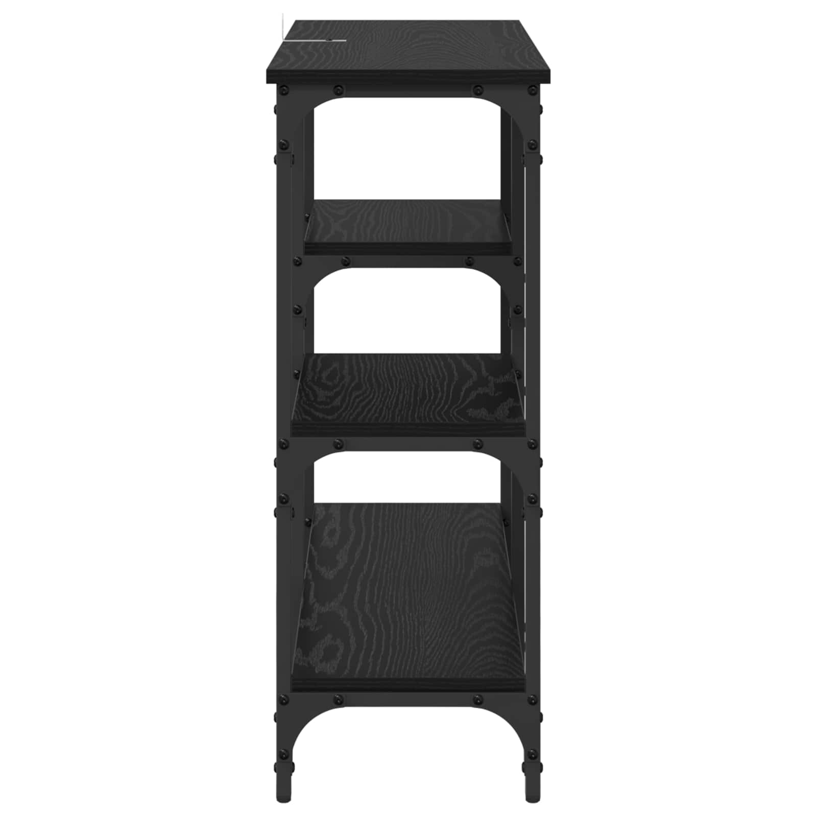 vidaXL Console Table Black Oak 80 x 29 x 75 cm Engineered Wood 6
