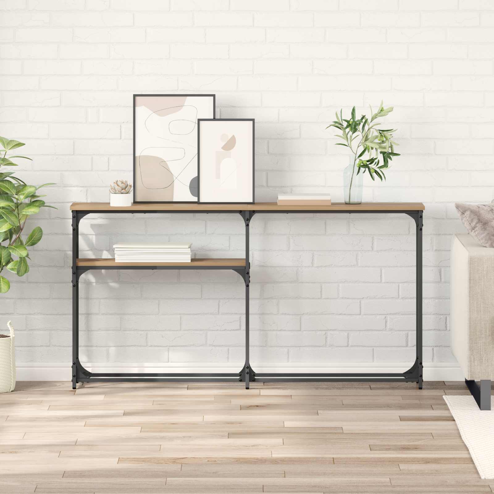 vidaXL ConsoleTable Artisan Oak 145 x 22.5 x 75 cm Engineered Wood 1