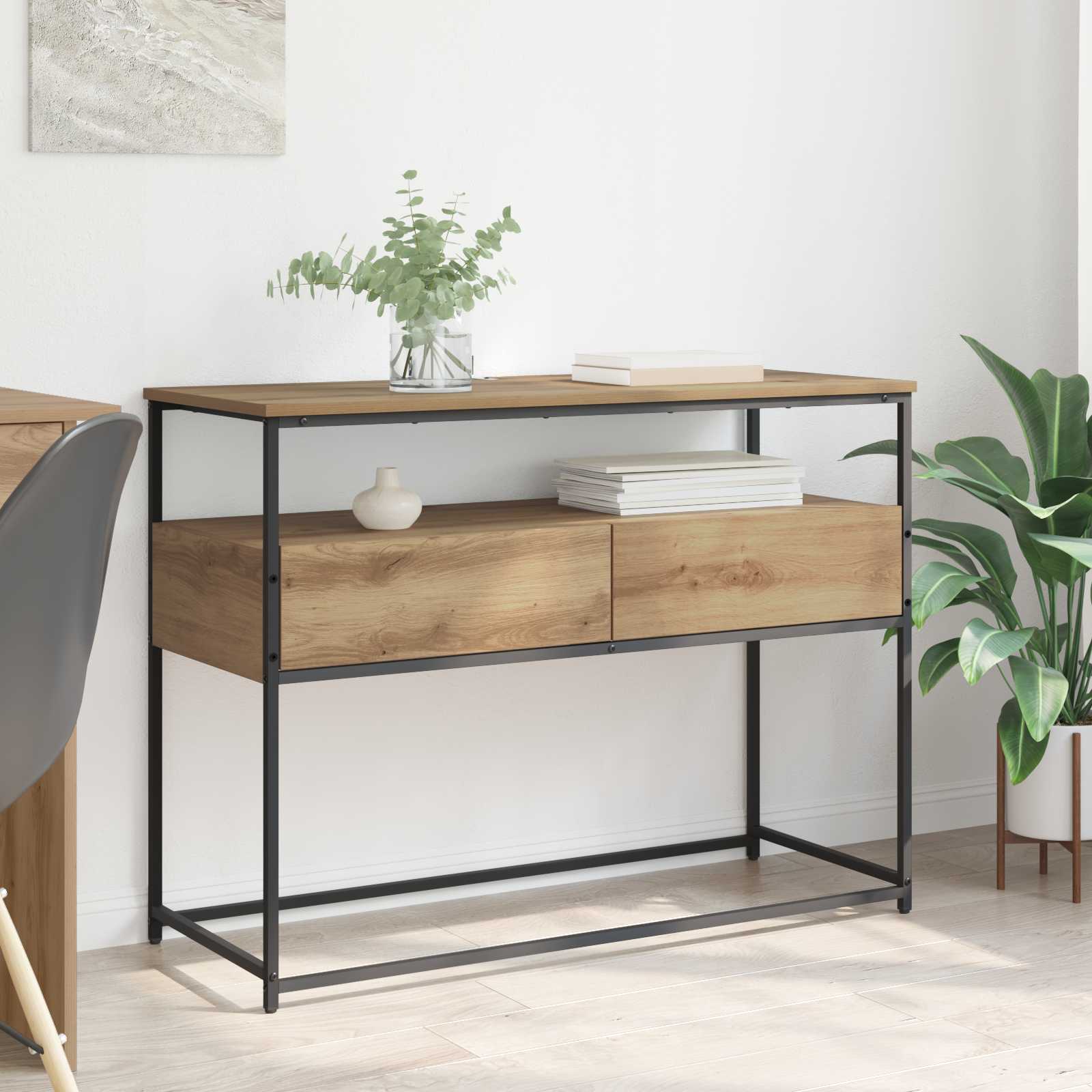 vidaXL Console Table Artisan Oak 100 x 40 x 75 cm Engineered Wood 1