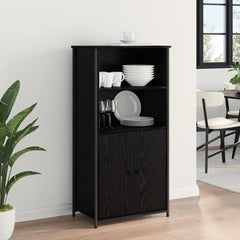 vidaXL Highboard Black Oak 62 x 36 x 121.5 cm Engineered Wood 4