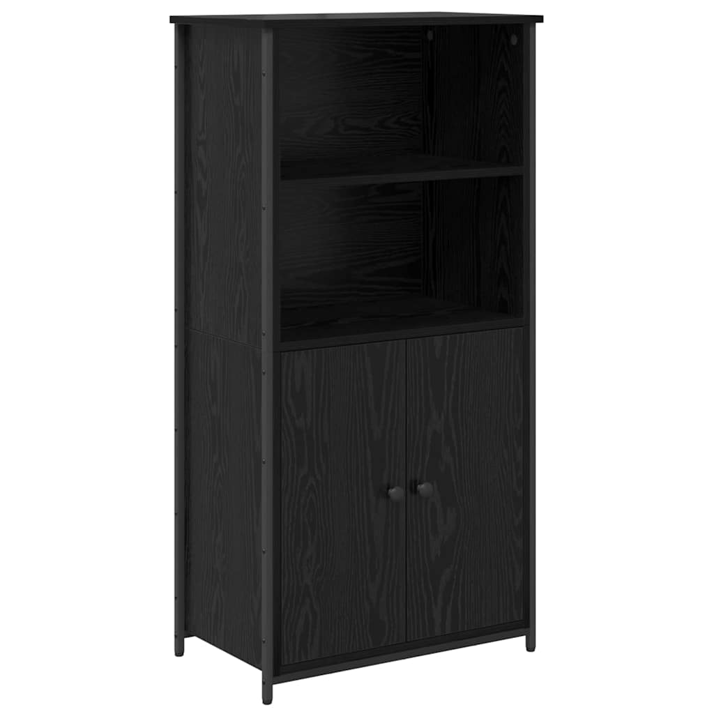 vidaXL Highboard Black Oak 62 x 36 x 121.5 cm Engineered Wood 2