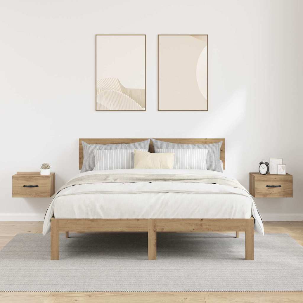 vidaXL Bedside Cabinet 2 pcs Artisan oak 35 x 35 x 20 cm 4