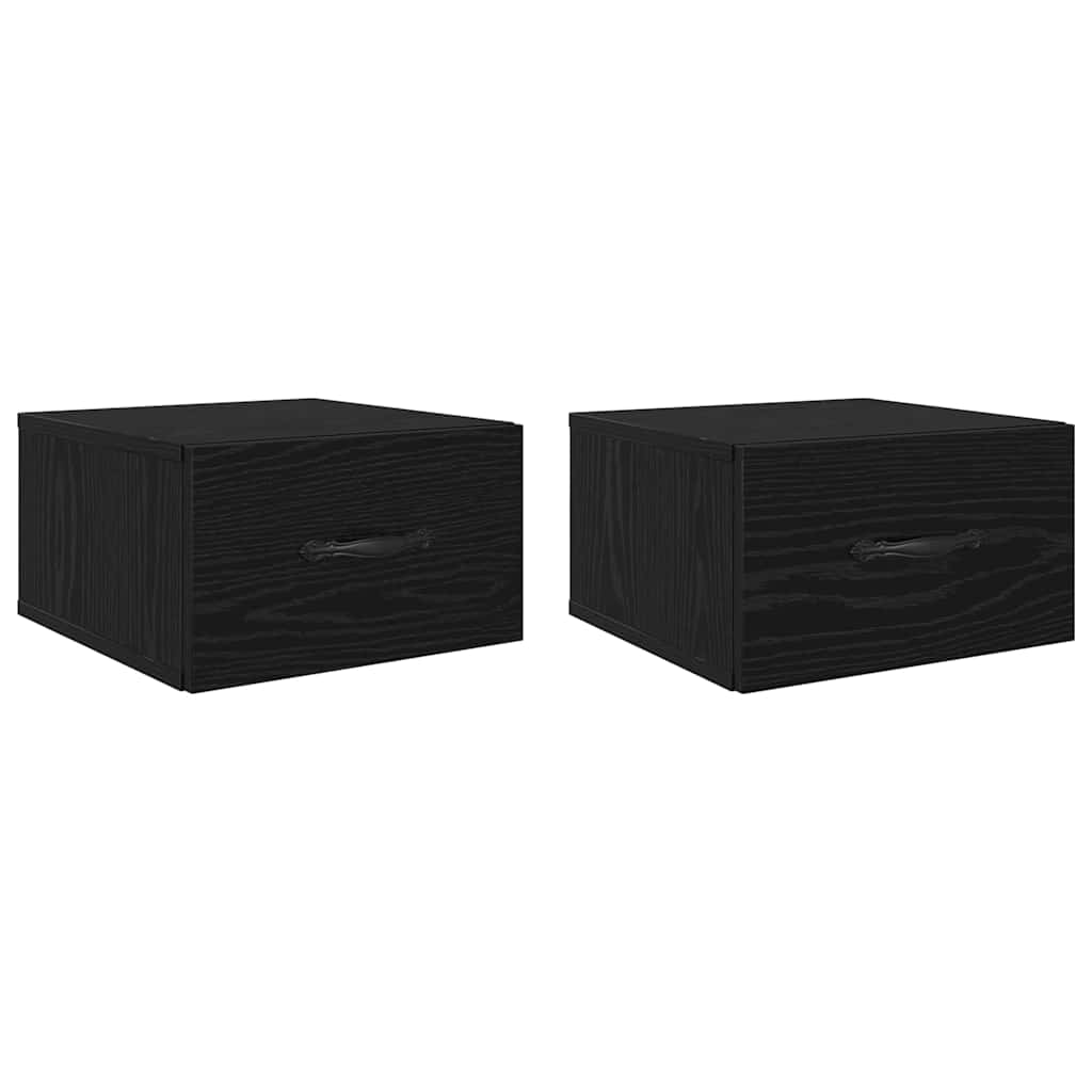 vidaXL Bedside Cabinet 2 pcs Black oak 35 x 35 x 20 cm Engineered Wood 2