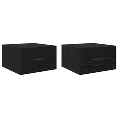 vidaXL Bedside Cabinet 2 pcs Black oak 35 x 35 x 20 cm Engineered Wood 2
