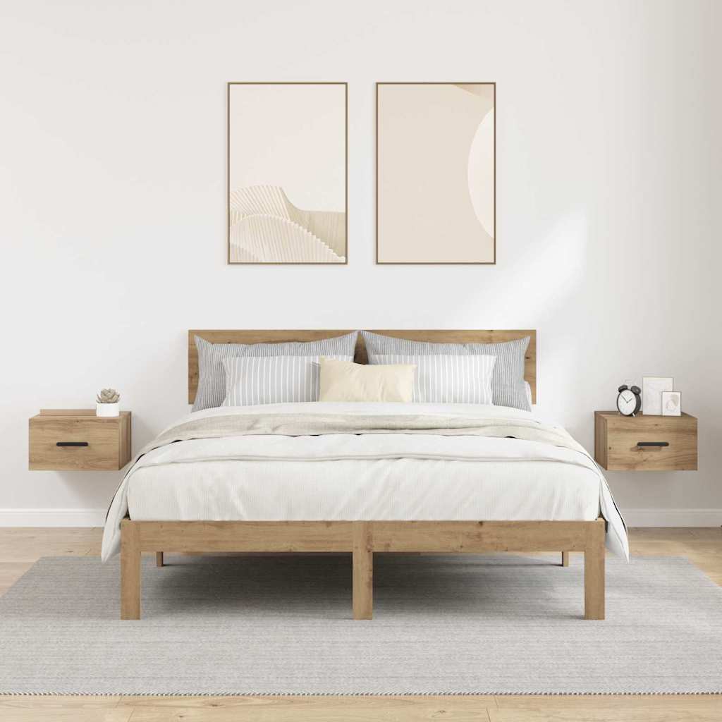 vidaXL Bedside Cabinet 2 pcs 35 x 35 x 20 cm Engineered Wood 4