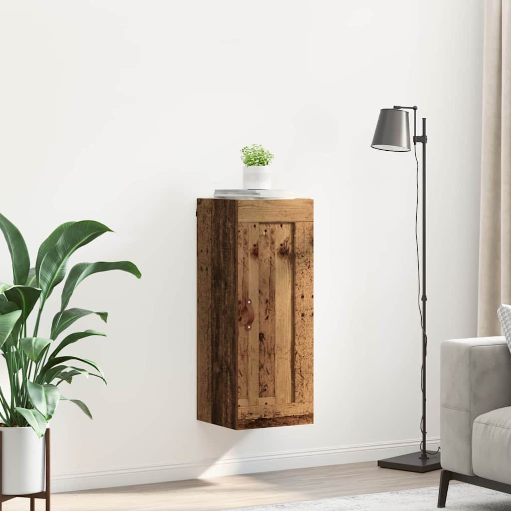 vidaXL Wall Mounted Cabinet Old Wood 34.5 x 34 x 90 cm Engineered Wood 4