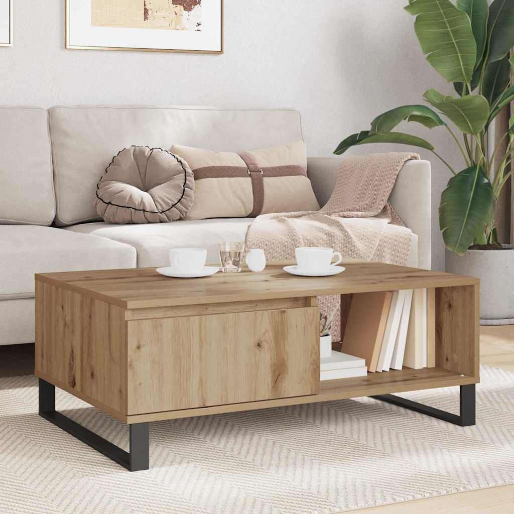 vidaXL Coffee Table Artisan Oak 90 x 60 x 35 cm Engineered Wood 4