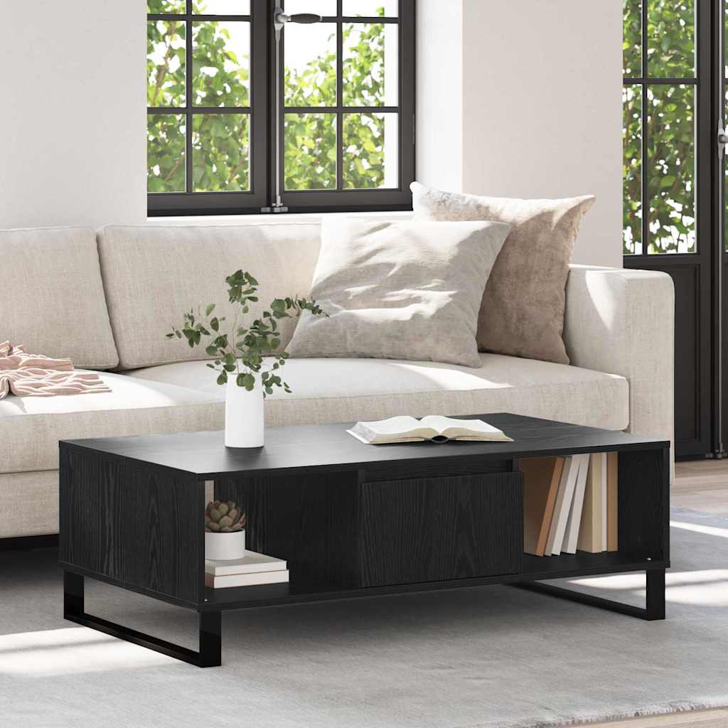 vidaXL Coffee Table Black Oak 104 x 60 x 35 cm Engineered Wood 1