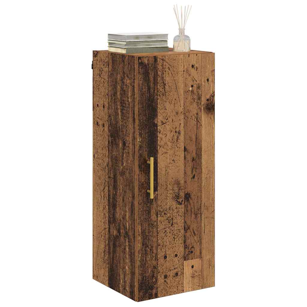 vidaXL Wall Mounted Cabinet Old Wood 34.5 x 34 x 90 cm Engineered Wood 3