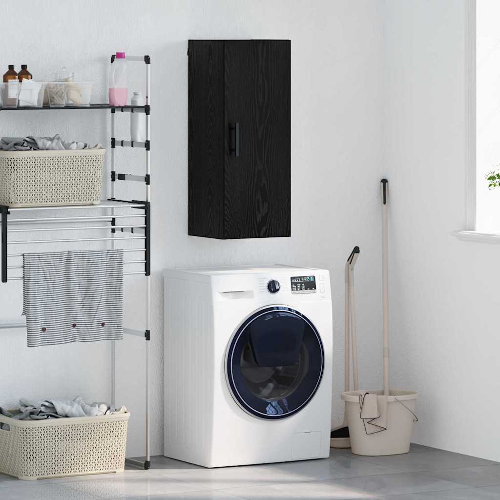 vidaXL Wall Mounted Cabinet Black Oak 34.5 x 34 x 90 cm 1