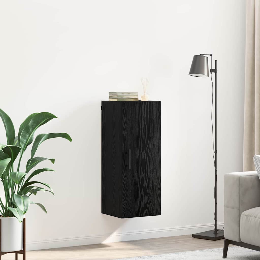 vidaXL Wall Mounted Cabinet Black Oak 34.5 x 34 x 90 cm 4