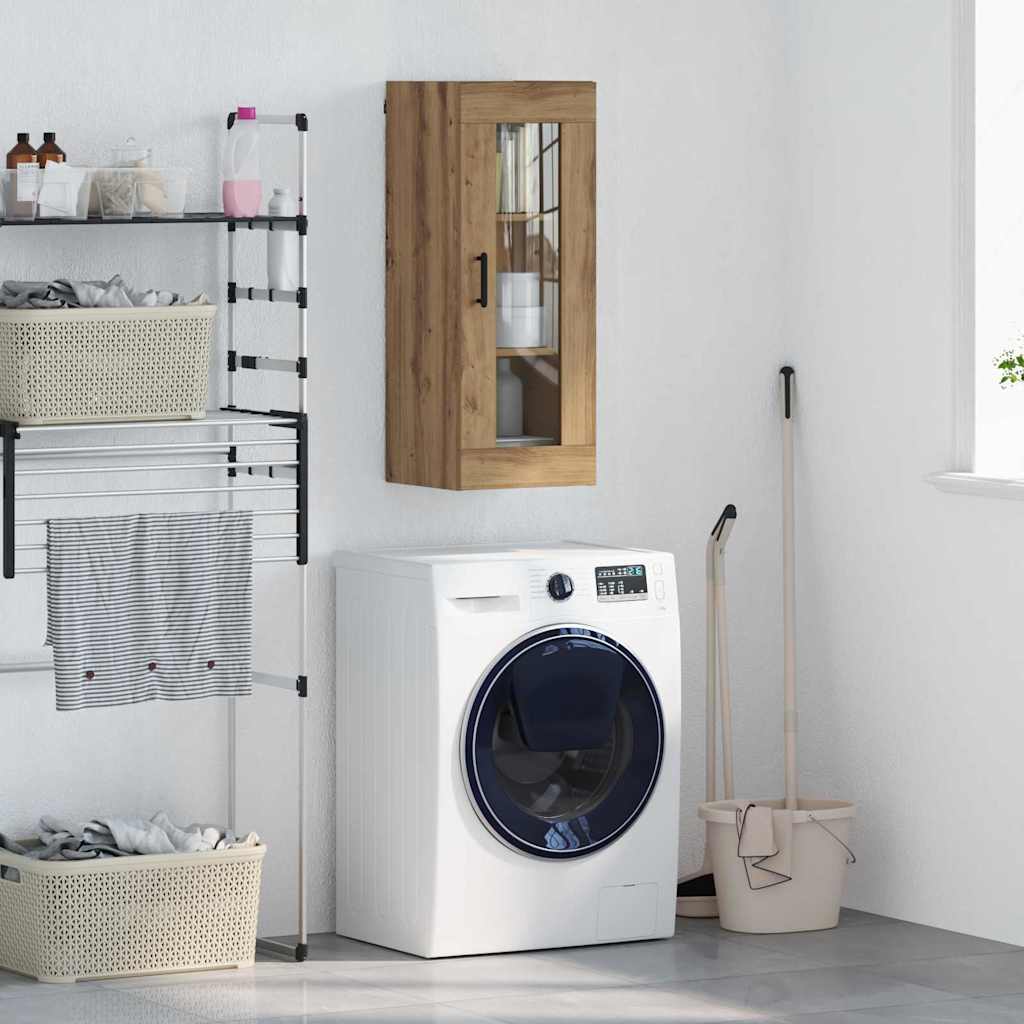 vidaXL Wall Mounted Cabinet Artisan Oak 34.5 x 34 x 90 cm 1