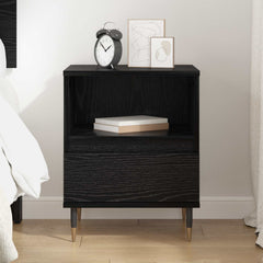 vidaXL Bedside Cabinet Black Oak 40 x 35 x 50 cm Engineered Wood 4