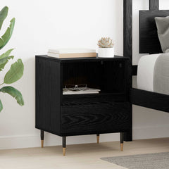 vidaXL Bedside Cabinet 2 pcs Black Oak 40 x 35 x 50 cm Engineered Wood 1