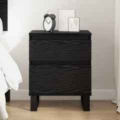 vidaXL Bedside Cabinet Black Oak 40 x 35 x 50 cm Engineered Wood 4