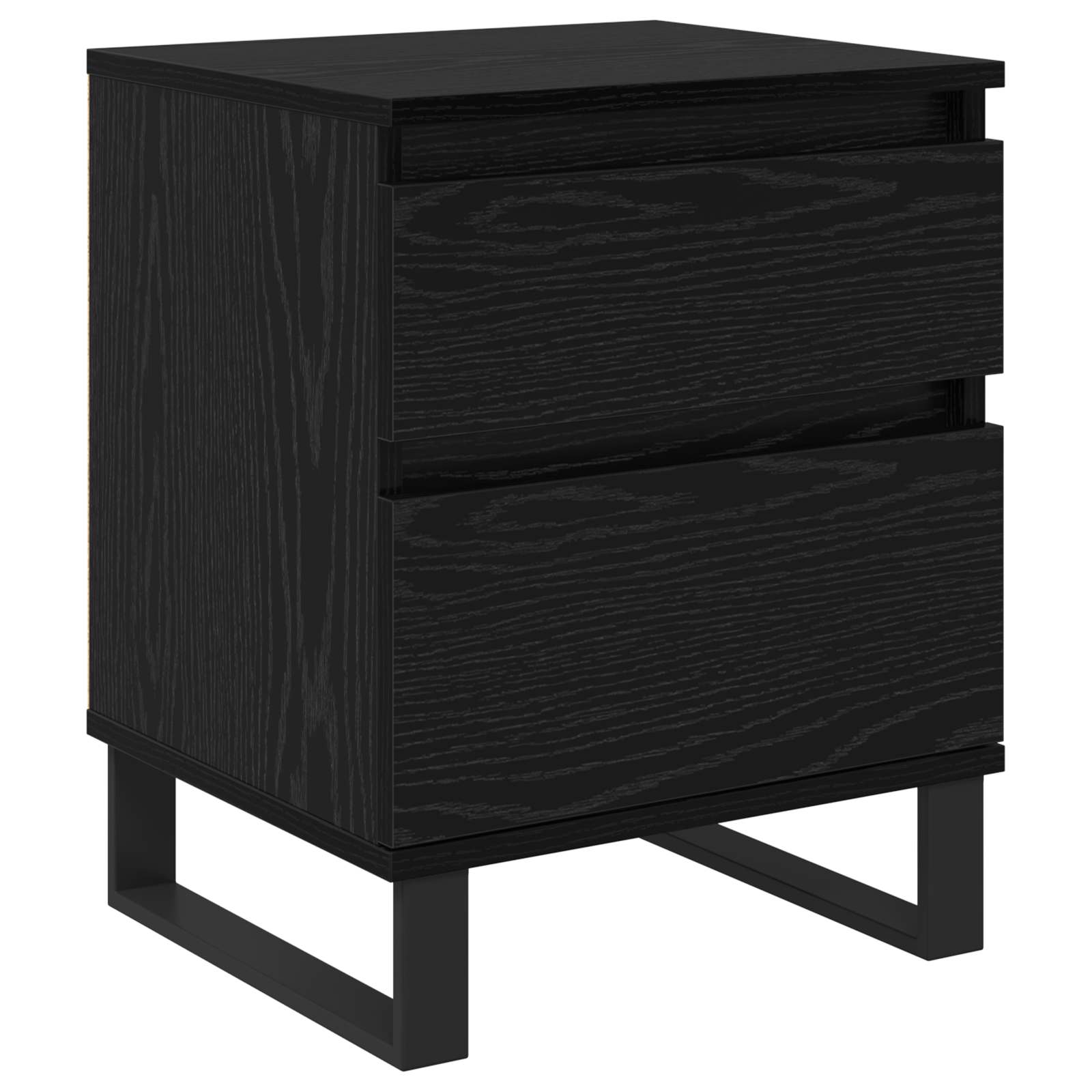 vidaXL Bedside Cabinet Black Oak 40 x 35 x 50 cm Engineered Wood 2