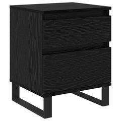 vidaXL Bedside Cabinet Black Oak 40 x 35 x 50 cm Engineered Wood 2