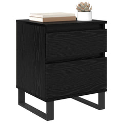 vidaXL Bedside Cabinet Black Oak 40 x 35 x 50 cm Engineered Wood 3