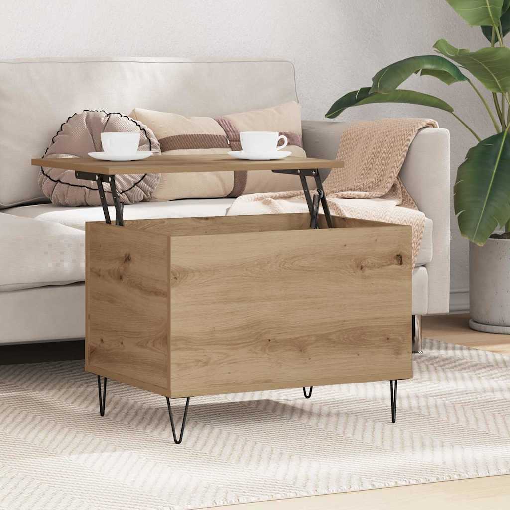 vidaXL Coffee Table Artisan Oak 60 x 44.5 x 45 cm Engineered Wood 4