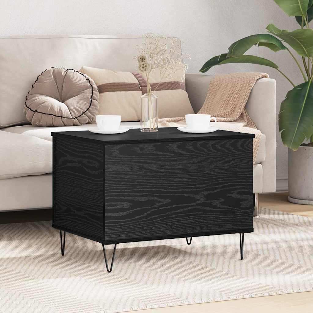 vidaXL Coffee Table Black Oak 60 x 44.5 x 45 cm Engineered Wood 1