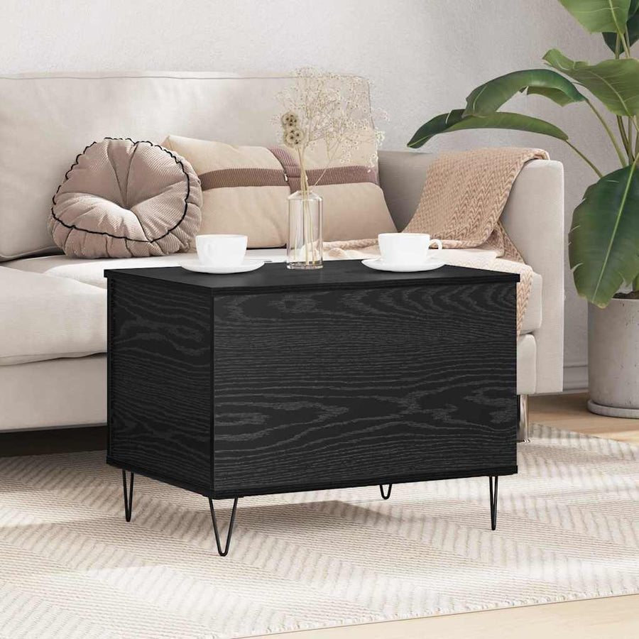 vidaXL Coffee Table Black Oak 60 x 44.5 x 45 cm Engineered Wood 1