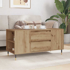 vidaXL Coffee Table Artisan Oak 102 x 44.5 x 50 cm Engineered Wood 4