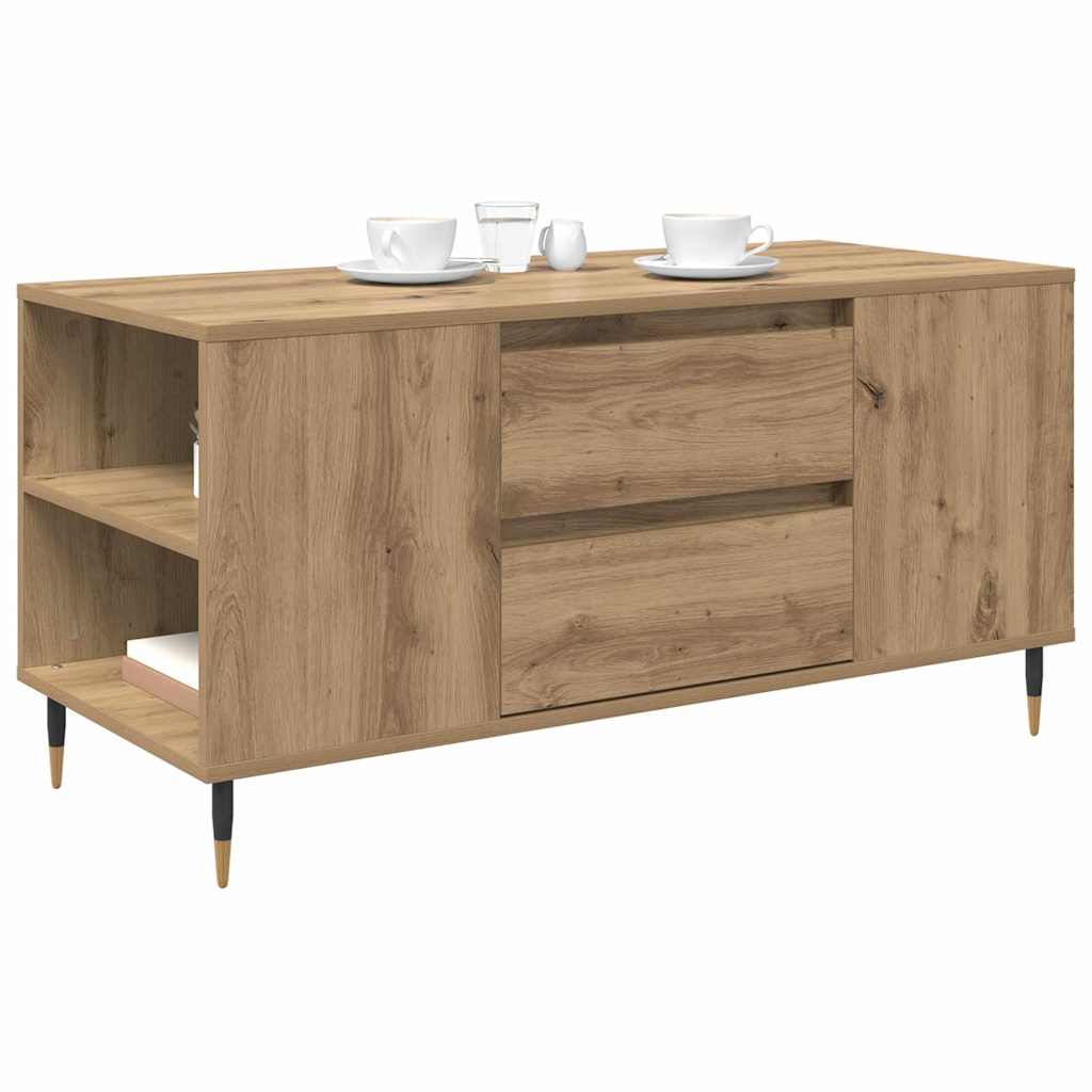vidaXL Coffee Table Artisan Oak 102 x 44.5 x 50 cm Engineered Wood 3